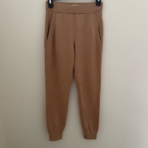Aritzia Babaton Camel Brown High Waisted Knit Rodin Jogger Sweatpants  Pants - Picture 2 of 14